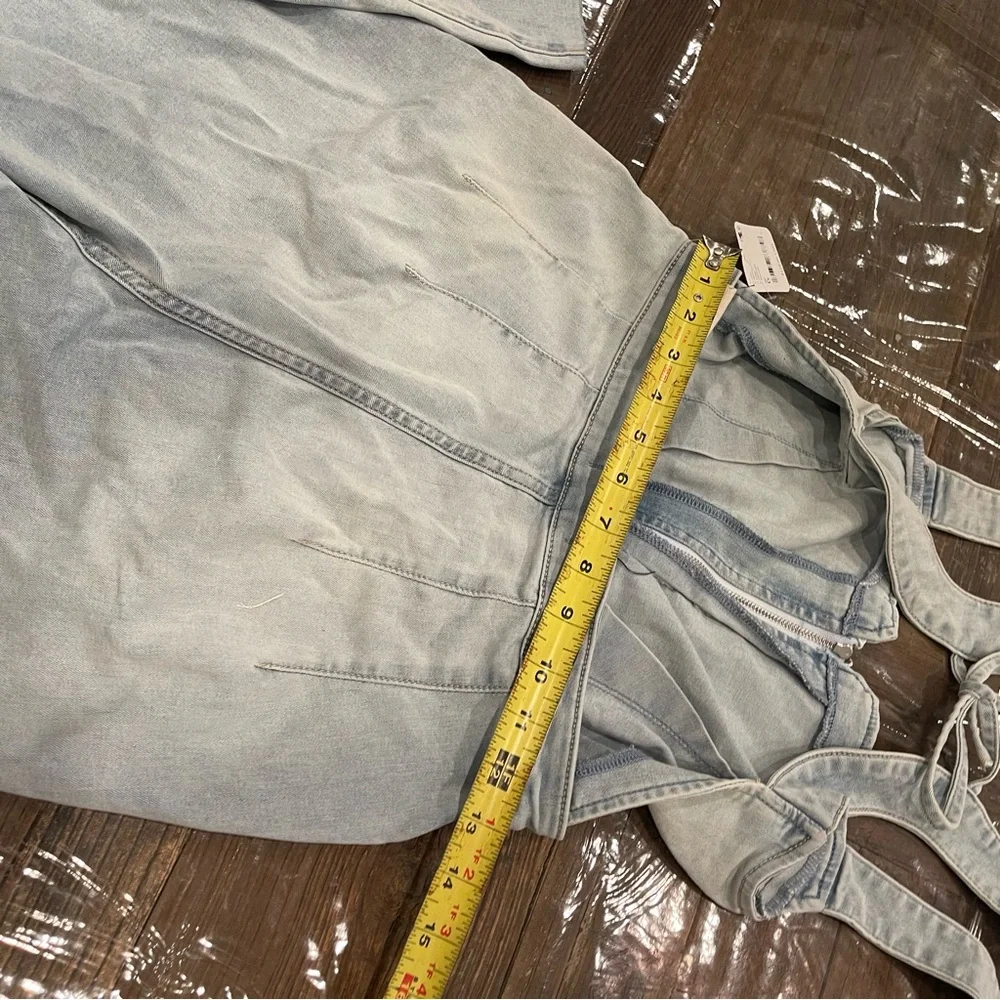 Free People light Blue crvy on 2nd ave one piece Jumpsuit with Wide Legs - Picture 15 of 16